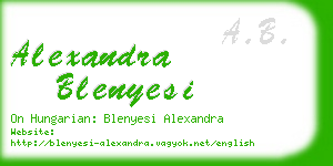 alexandra blenyesi business card